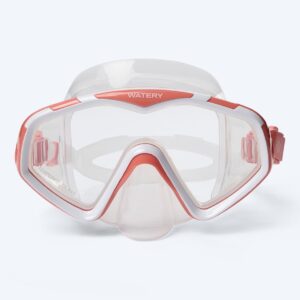 Watery dykkermaske til voksne (+15) - Leach Pro - Hvid/lyserød