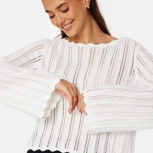 BUBBLEROOM Aline Knitted Top Offwhite XS