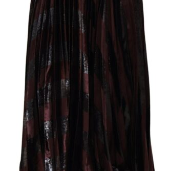 Dolce & Gabbana Brun Polyester High Waist A-line Maxi Skirt