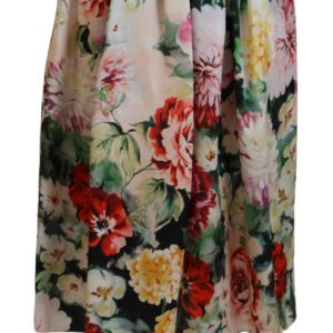 Dolce & Gabbana Multifarver Floral Silk High Waist Aline Skirt