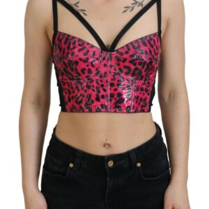 Dolce & Gabbana Pink Leopard Corset BH Top