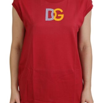 Dolce & Gabbana Rød Bomuld DG Logo T-shirt