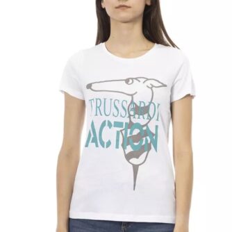 Trussardi Action Hvid Bomuld T-Shirt