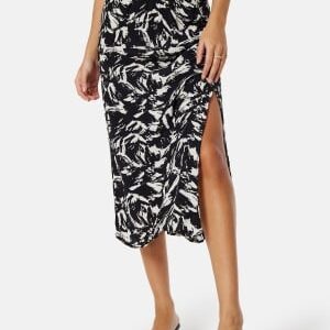 VILA Viboa Hia HW Midi Skirt Black Beauty AOP:Hia 34