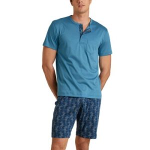 Calida Relax Choice Short Pyjamas Marine/Blå bomuld Medium Herre