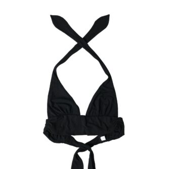 Dolce & Gabbana Black Nylon Stretch Swimwear Halter Top Bikini