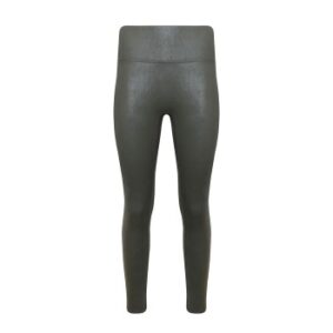 Magic Leather Look Legging Mørkgrøn Small Dame