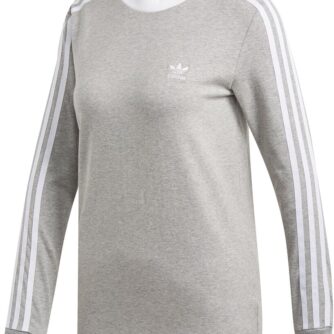 Adidas 3stripes Langærmet Tshirt Damer Langærmet Tshirts Grå 34