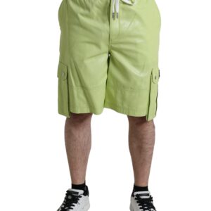 Dolce & Gabbana Light Green Cotton Men Cargo Bermuda Shorts