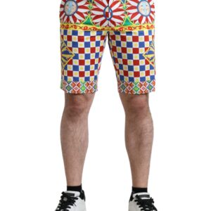 Dolce & Gabbana Multicolor Carretto Print Men Bermuda Shorts