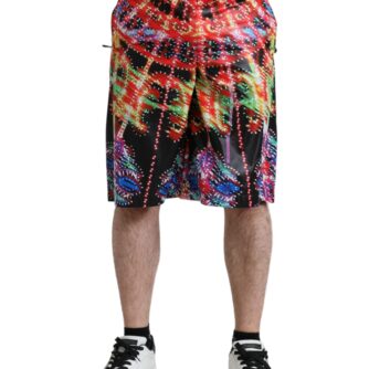 Dolce & Gabbana Multicolor Luminarie Print Men Bermuda Shorts