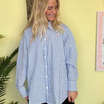 A-View - Skjorte - Sonja Shirt - Blue/White Stribe