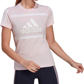 Adidas Essentials Logo Colourblock Cotton Tshirt Damer Tøj Pink Xxs