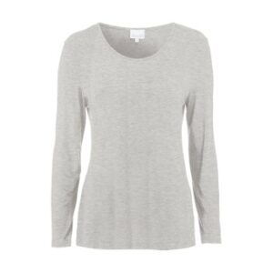 Damella Bamboo Long Sleeve Top Grå Bambus Small Dame