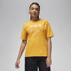 Jordan Flight Heritage-T-shirt med grafik til kvinder - gul