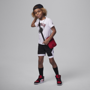 Jordan Hoop Styles-todelt shotssæt til mindre børn - sort