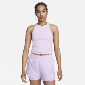 Nike One Fitted Dri-FIT Ribbed-tanktop til kvinder - lilla