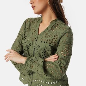 ONLY Onlbine Lalisa Emb Top Olive Green M