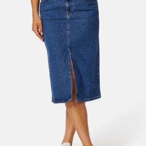 Object Collectors Item Objellen Midi Denim Skirt Medium Blue Denim XL