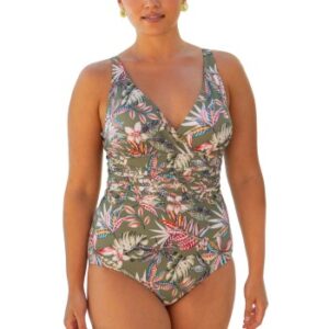 Trofe Tropical Maderia Swimsuit Grøn Mønster 36 Dame