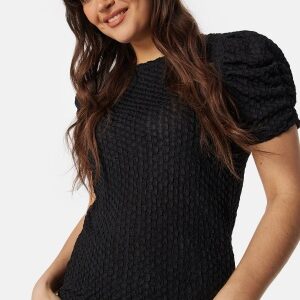 VILA Vianine S/S Puff Sleeve top Black XL