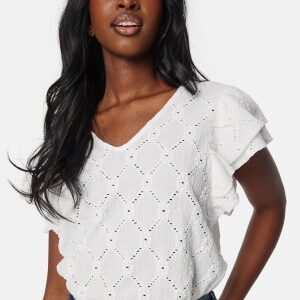 VILA Vidella V-Neck S/L top Bright White XL