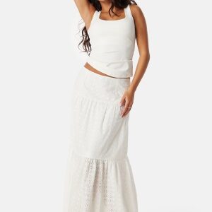 BUBBLEROOM Broderie Anglaise Maxi Skirt White XS