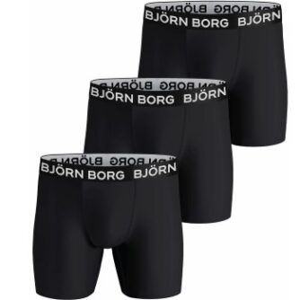 Björn Borg 3P Performance Shorts 2203 Sort polyester Large Herre