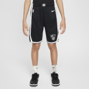 Brooklyn Nets 2023/24 Icon Edition Nike NBA Swingman-shorts til større børn (drenge) - sort