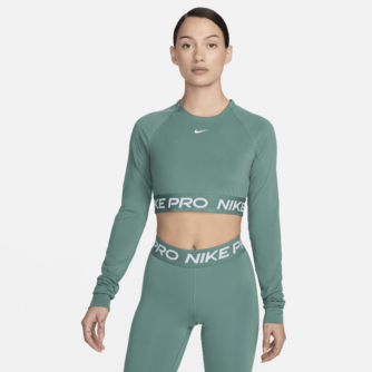 Kort Nike Pro 365 Dri-FIT-top med lange ærmer til kvinder - grøn