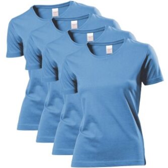 Stedman 4P Classic Women T-shirt Lyseblå bomuld XX-Large Dame