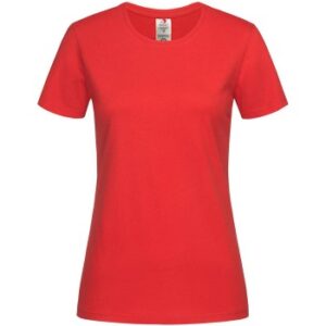 Stedman Classic T Organic Women Crew Neck Rød økologisk bomuld X-Small Dame