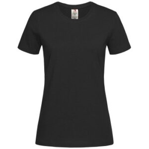 Stedman Classic T Organic Women Crew Neck Sort økologisk bomuld X-Small Dame