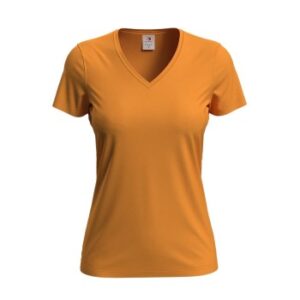 Stedman Classic V-Neck Women T-shirt Orange bomuld Small Dame