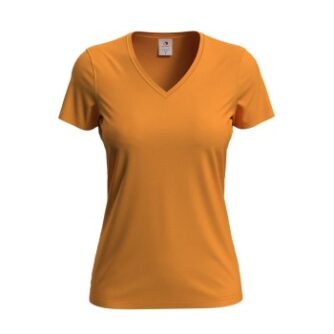 Stedman Classic V-Neck Women T-shirt Orange bomuld Small Dame