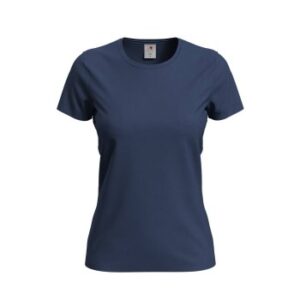 Stedman Comfort-T Crew Neck T-shirt Marineblå bomuld Small Dame