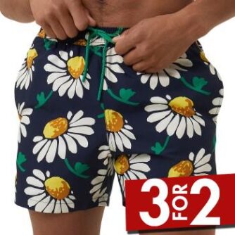 Björn Borg Badebukser Sylvester Swim Shorts Blå m. blomste polyester Medium Herre