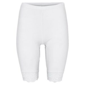 Decoy Mid-length Capri Leggings With Lace Hvid økologisk bomuld Small Dame