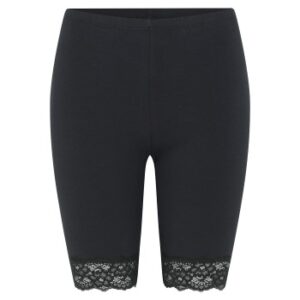 Decoy Mid-length Capri Leggings With Lace Sort økologisk bomuld Small Dame