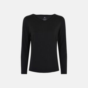 Langærmet t-shirt | bambus | sort