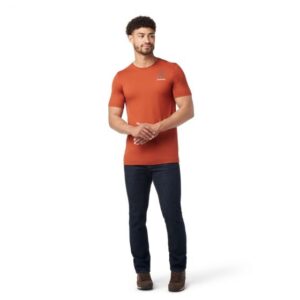 Smartwool Wilderness Summit Short Sleeve Graphic Tee Slim Fit - Herre - Str. S - Orange