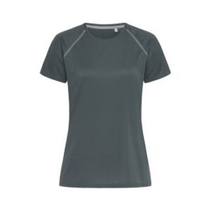 Stedman Active 140 Women Team Raglan Mørkgrå polyester Small Dame