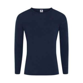 Dovre Wool Long Sleeve T-Shirt Marineblå uld XX-Large Herre