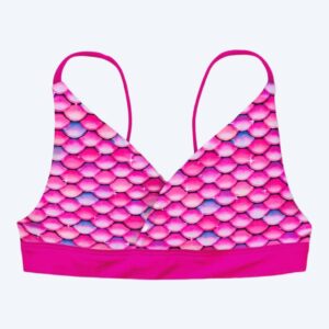 Fin Fun havfrue bikini top til piger uden flæser - Malibu Pink (Pink)