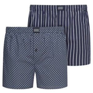 Jockey 2P Woven Boxer Shorts Marineblå bomuld Large Herre