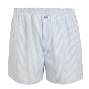 Jockey Woven Poplin Boxer Shorts Hvid m Rand bomuld Small Herre