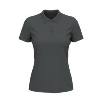 Stedman Lux Short Sleeve Polo For Women Mørkgrå bomuld X-Small Dame