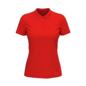 Stedman Lux Short Sleeve Polo For Women Rød bomuld X-Small Dame