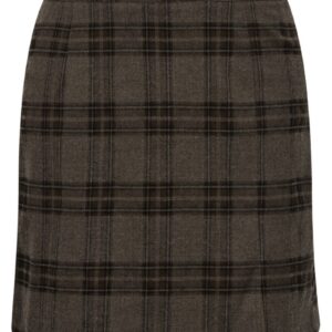 A-View - Nederdel - Annali Check Skirt - Brown/Sand