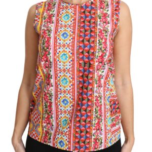 Carretto Print Pure Cotton Tank Top